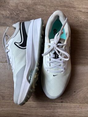 Nike Air Zoom Infinity Tour Next White & Green Golf Shoes Sz 9